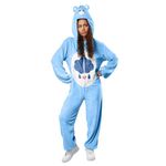 Rubie's 702764 Care Grumpy Bear Comfy-wear Hooded Costume Jumpsuit Adult Sized, Men, Women, Multi, Small