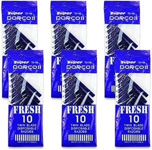 Dorco 60 Ct Fresh Twin Blade Disposable Razors - 60 Razors Total (Value Pack)