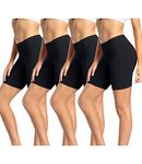 wirarpa Ladies Anti Chafing Shorts Womens Boxers Underwear Cotton Cycling Shorts Leggings for Under Dresses 4 Pack Black Size S