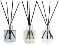 DIUFJAG Set of 3 Fragrance Reed Diffusers,50ml Lavender Jasmine Lemongrass Aromatherapy Diffuser Set with 12 Black Fiber Sticks,Air Freshener for Bedroom Bathroom Office