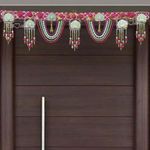 Gift Jaipur Handmade Door Hanging Pink Lotus Style Door Bandarwal Toran (TL-25) - Diwali Ganesh Pooja New Year Inauguration Wedding Festival Home Decor (40 Inch X 8 Inch)