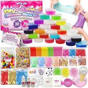 Ultimate 75-Piece Jumbo Slime Kit | Glitter Galtz Birthday Gift for Girls 7+ | Slime Party and Birthday Favors | Arts and Crafts | Premade Slime Making | Sensory