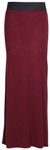 New Ladies Plain Contrast Elastic Waistband Womens Long Straight Maxi Dress Summer Skirt Burgundy Size 20 (XXXL)