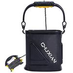 Drasry Collapsible Fishing Bait Bucket Portable Multi-Functional Fish Live Lures Bucket (Black)