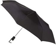 Lewis N. Clark Travel Umbrella: Windproof & Water Repellent Fabric, Automatic Open Close , Black, One Size, Travel Umbrella: Windproof & Water Repellent Fabric Automatic Open Close