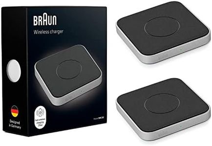 Braun Wireless Charging Pad, Qi Certified, Up to 15W Fast Charge, Wireless Charger, Compatible with iPhone 14/14 Pro/13/13 Pro/12/11, Samsung Galaxy and More, Model BWC02 (2-Pack)