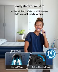 Active Era Single Inflatable Mattress – Air Bed with Built-In Pump