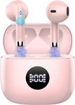 Wireless Earbuds, Bluetooth 5.3 Headphones in Ear with 4 ENC Noise Cancelling Mic, Bluetooth Earbuds 40H Playtime, HiFi Stereo Deep Bass Wireless Earphones IP7 Waterproof, USB-C Fast Charge Light Pink