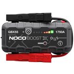 NOCO Boost X GBX55 12V UltraSafe Portable Lithium Car Jump Starter, Heavy-Duty Battery Booster Power Pack, Powerbank Charger and Jump Leads, Gray, 7.5L Petrol and 5.0L Diesel Engines, 1750A