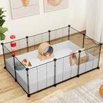 YITAHOME Guinea Pig Cage, Indoor C&C Small Animal Cage with Waterproof Plastic Liner，3x2 Playpen for Bunny, Chinchilla and Hamster, Habitat Fence with DIY 16PCS Pannels