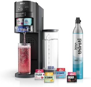 Ninja Thirsti Drink System, Soda Maker, Create Unique Sparkling & Still Drinks, Personalize Size & Flavor, Carbonated Water Machine, 60L CO2 Cylinder & Variety of Flavored Water Drops, Black WC1001