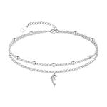 CHIC & ARTSY Dolphin Anklet 925 Sterling Silver Dolphin Tail Anklet Surfer Adjustable 11 Inches Boho Layered Beach Anklets Dolphin Anklet Surfer for Women waterproof Dolphin Anklet