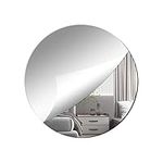 TSKDKIT 16'' Round Mirror Self Adhesive Non Glass Mirror Large Acrylic Mirror Disc High Clear Wall Mirror 40cm Circle Mirror Sticker Decorative Mirror for Bathroom, Bedroom, Door etc