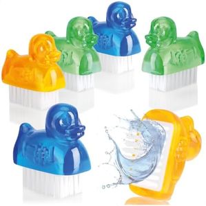 com-four® 6X Mini cepillos de Lavado de Manos en diseño de Pato - Cepillo de uñas para Limpieza de Manos