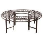 Design Toscano ZJ12063 Roundabout Circular Garden Tree Bench Seat, 119 cm, Steel Metalware, Grey