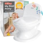 Nuby My Real Potty - Potty Training Toilet with Life-Like Flush Button & Sound | Easy to Clean | Splash Guard | Anti-Slip Base