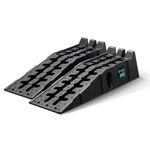 VOUNOT® Levelling Ramps, 2 Pack Heavy Duty Motorhome Levellers, Extra Wide 5 Tonne Capacity Caravan Ramps, 3 Height Level with Integrated Non-Slip Wedges, UV-Resistant, Black