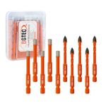 BGTEC Dry Diamond Drill Bits Set - 1/4" 6mm 5pcs Tile Cutter Hole Saw and 1/4" 6mm 5pcs Carbide Tip Drill Bits for Granite Marble Porcelain Ceramic Glass