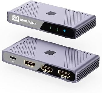 Tobo HDMI Switch 8k@60hz Splitter, Aluminum Bidirectional HDMI Switcher 2 in 1 Out/ 1 in 2 Out,Supports 8K 3D HD 1080P Compatible for Firestick, Xbox PS4 HDTV