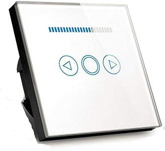 EU Standard 500W LED Light Dimmer Switch Tempered Crystal Glass Panel Touch Light Switch Dimmer (White)
