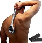 Bakblade 2.0 SilverBak Back Shavers for Men: DIY Hair Shaver, Safety Blade Technology & Ergonomic Handle, Wet & Dry Shaving (Extra Blades Included)