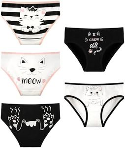 Donella Girls' Soft Cotton Underwear - Kids Bikini Brief Panties for Girls and Toddlers 5-Pack, Kitten Print, Age: 2-3