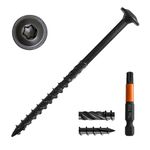 [Pack of 50] #14 x 4" Wood Structural Lag Screws, Black Coated Torx/Star Drive Heavy Duty Construction Wood Screw, Modified Truss Washer Head, Star Drive Bit Included.