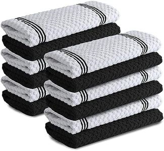 Infinitee Xclusives Premium Kitchen Towels - [Pack of 12] 100% Cotton Kitchen Hand Towels (15 x 25 Inches) - Dish Towels for Kitchen |Storm Black|