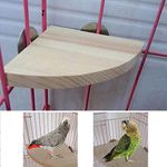 DreamAuro Natural Wood Corner Platform/Perch/Stand Bird Toy (4x10 cm)