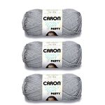 Caron Simply Soft Party Silver Sparkle Yarn - 3 Pack of 85g/3oz - Acrylic - 4 Medium (Worsted) - 164 Yards - Knitting, Crocheting & Crafts