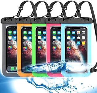 5 Pack Universal Waterproof Phone Pouch, Large Phone Dry Bag Waterproof Case for Apple iPhone Pro Xs XR XS 12 11 10 9 8 7 6 Plus,SE, Samsung S10 S10+ S9+ S9 S8+,Note,up to 6.5"