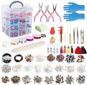 Jewelry Making Kit, 1960 pcs Jewelry Making Supplies Includes Jewelry Beads, Instructions, Findings, Wire for Bracelet, Necklace, Earrings Making Kit for Adults by Inscraft