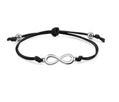 El Regalo 1 PC Infinity Charm Thread Adjustable Anklet for Girls & Women - Minimilist Infinity 1 Leg Anklet (Silver)