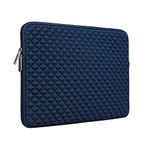 RAINYEAR 11 Inch Laptop Sleeve Diamond Foam Shock Resistant Padded Case Fluffy Lining Cover Bag Compatible with 11.6 MacBook Air Surface for 11" Chromebook Notebook Computer Tablet(Navy Blue)