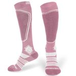 devembr Merino Wool Ski Socks for Men and Women, High Performance Snowboarding Socks - Size S, Light Pink