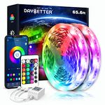 65.6ft Led Lights Strip for Bedroom, DAYBETTER App Controlled Smart Led Strip Lights Kits with 24 Keys Remote, Timer Schedule RGB Led Strip Lights, Color Changing Led Lights for Bedroom Party Kitchen