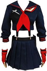 Ya-cos Halloween KILL la KILL Girl's Ryuko Matoi Dress Suit Cosplay Costume Navy Womens: Large
