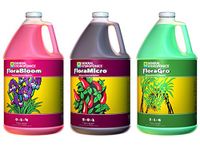 General Hydroponics Flora Grow, Bloom, Micro Combo Fertilizer, 1 Gallon Each, Pack of 3