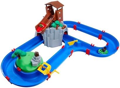 Aquaplay Mountain Lake Water Table Play Set with Multi-Level Boat Slide, Outdoor Garden Toy Suitable for Ages 3+