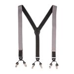 The Tie Hub Black With Mini White Polka Y-Back Clip-On Suspender for Men