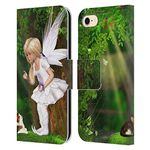 Head Case Designs Officially Licensed Simone Gatterwe Cat And Fairy Angels And Fairies Leather Book Wallet Case Cover Compatible With Apple iPhone 7/8 / SE 2020 & 2022