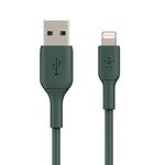 Belkin Apple Certified PVC Lightning to USB-A Charge and Sync Type A Cable, Tough and Durable, For iPhone, iPad, Air Pods, 3.3 Feet (1 Meter) - Midnight Green