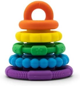 Jellystone Designs Rainbow Stacker and Teether Toy, Rainbow