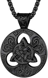 Prosteel Necklace for Men Black Viking Jewellery Celtic Necklaces Pendant