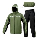 VIKAMAKA Rain Suit for Men Women, Waterproof Rain Jacket Pant for Cycling Motorcycle Hiking Golf Rain Gear Coat (Army Green, M)