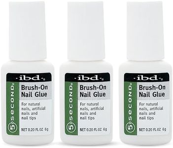 5 Second Brush-On Nail Glue 6 g, for Nail Tips, Full Cover Nails, and for Repairing of Cracked, Split Natural Nails, 3 Packs