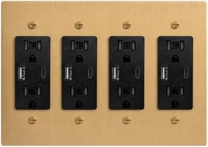 Residence Supply Solid Brass Outlet - 120 VAC, UL Listed Electrical Outlets - Decorative Wall Plate for Historical Homes - Durable Heavy-Duty Brass, Easy Installation - US Style