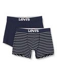 LEVIS Men's Boxer, Navy, S (Pack of 2)