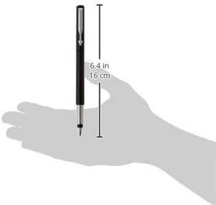 Parker Vector Fountain Pen – Black with Chrome Trim, Medium Nib, Blue Ink