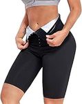 Ursexyly Women High Waist Sweat Shorts Sauna Pants Tummy Control Waist Trainer Leggings Compression Hot Thermo Workout Capris (Large, Black)